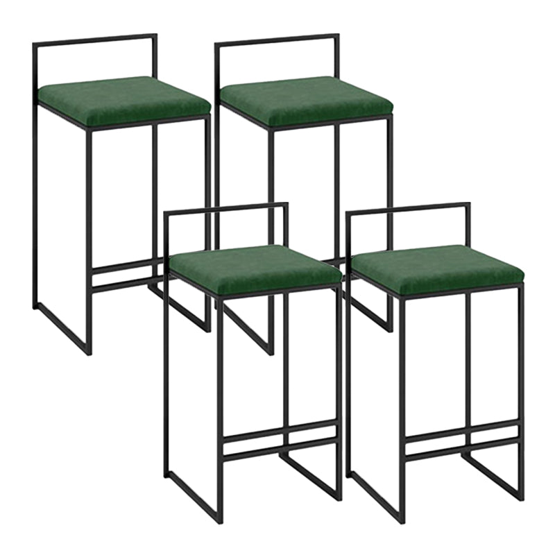 Scandinavian Rectangle Seat Bar Stools Fabric Low Back Barstool for Bristol