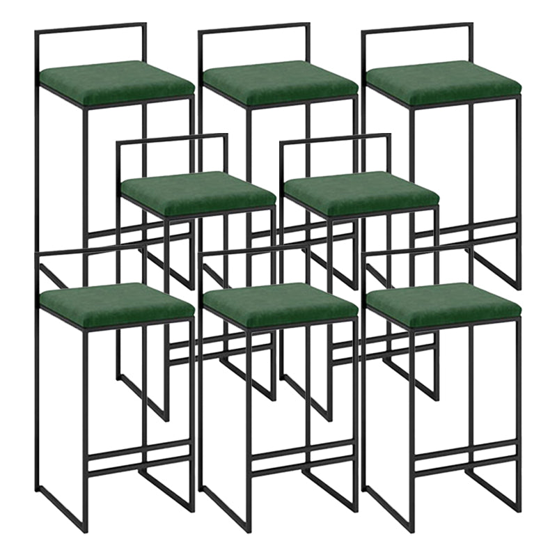 Scandinavian Rectangle Seat Bar Stools Fabric Low Back Barstool for Bristol