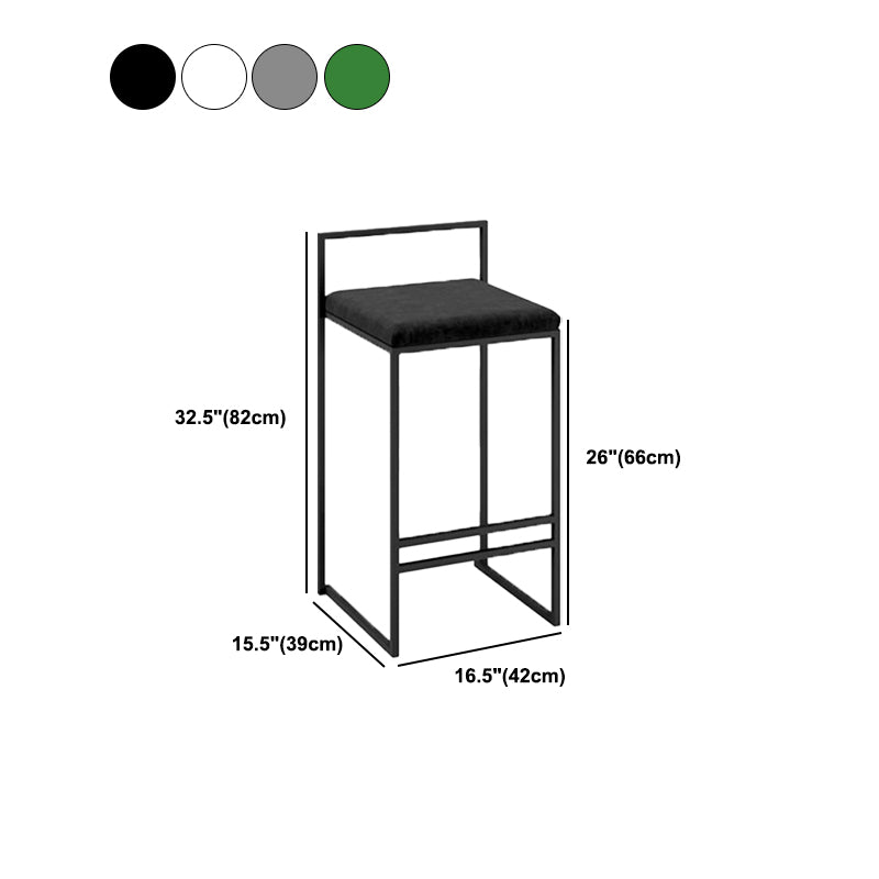 Scandinavian Rectangle Seat Bar Stools Fabric Low Back Barstool for Bristol