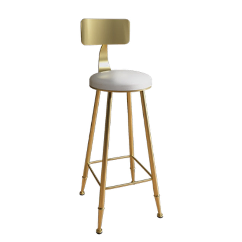 Industrial Armless Backrest Counter Stool Iron Bar Stool with Seat and Pedal