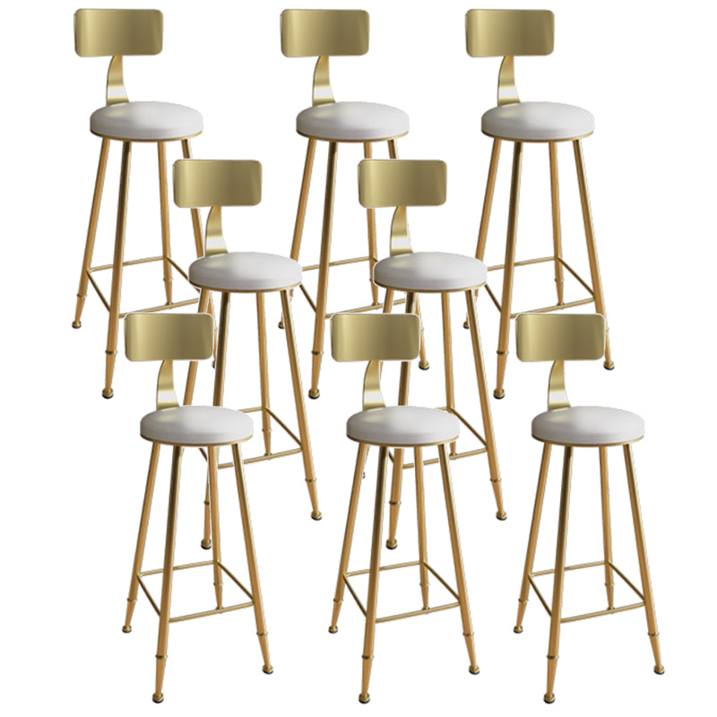 Industrial Armless Backrest Counter Stool Iron Bar Stool with Seat and Pedal