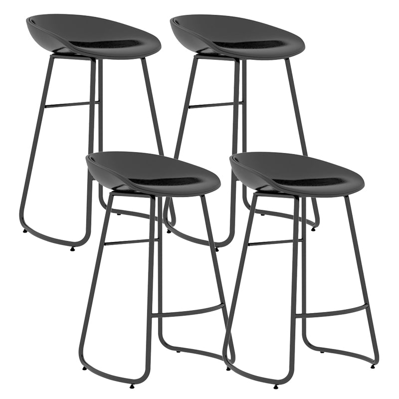 Contemporary Iron Base Bar Stools Plastic Bucket Seat Barstool for Home