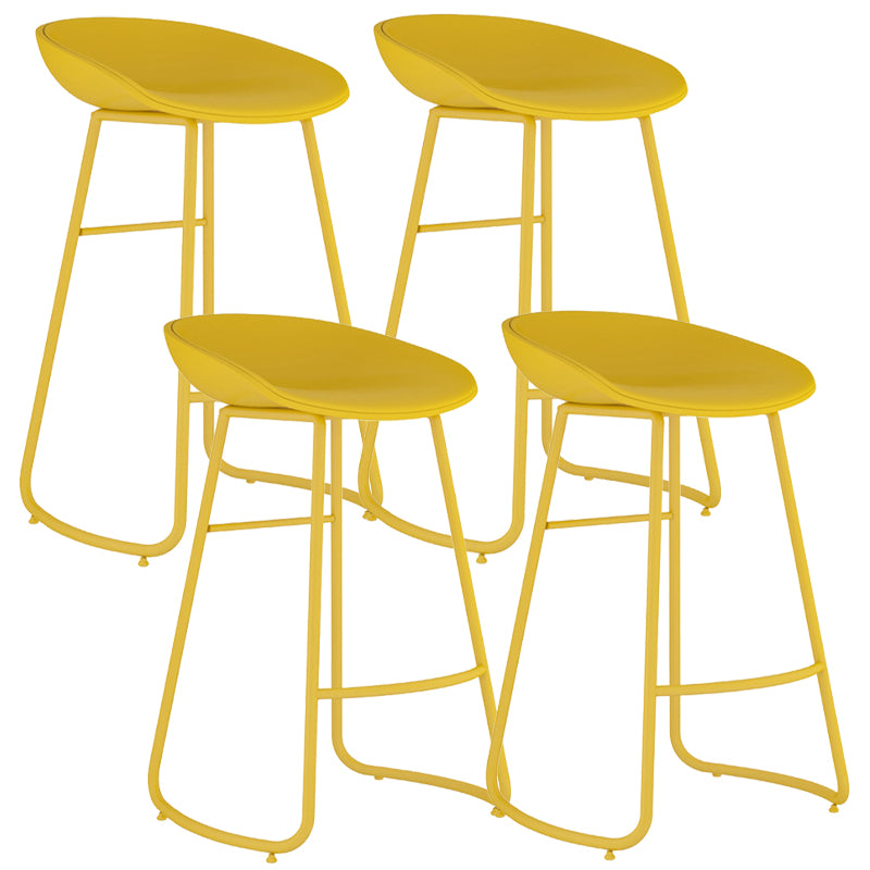 Contemporary Iron Base Bar Stools Plastic Bucket Seat Barstool for Home