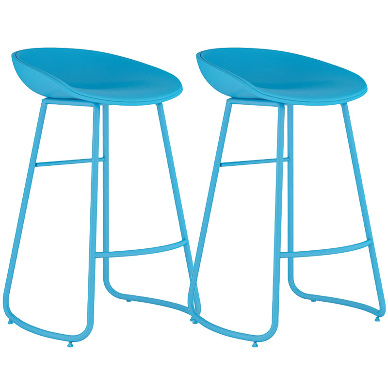 Contemporary Iron Base Bar Stools Plastic Bucket Seat Barstool for Home