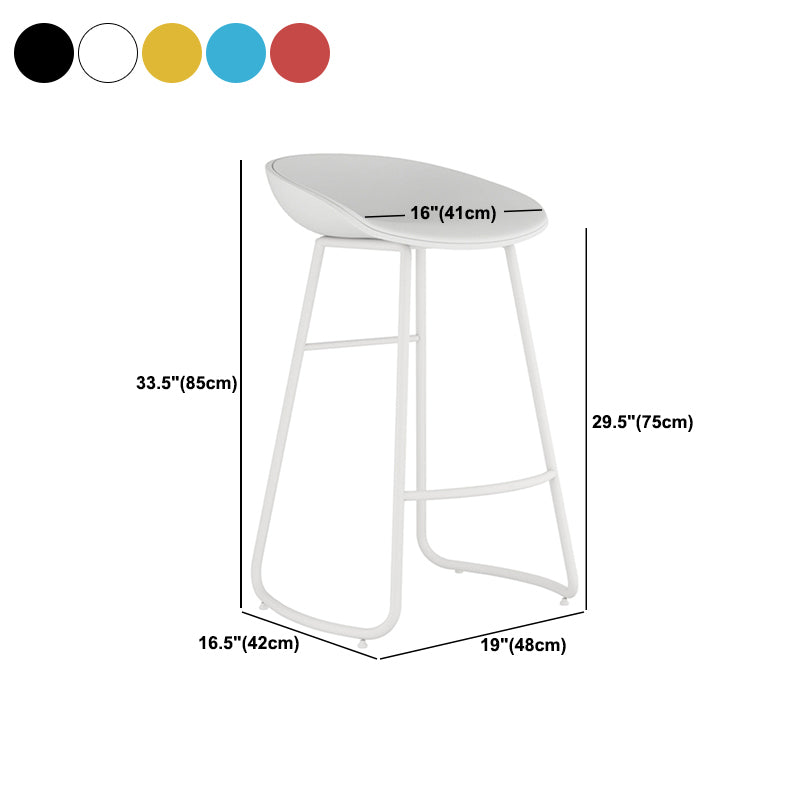 Contemporary Iron Base Bar Stools Plastic Bucket Seat Barstool for Home