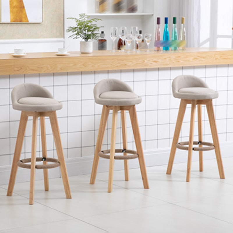 Contemporary Wood Stool Fabric Cushion in Matte Finish for Indoor