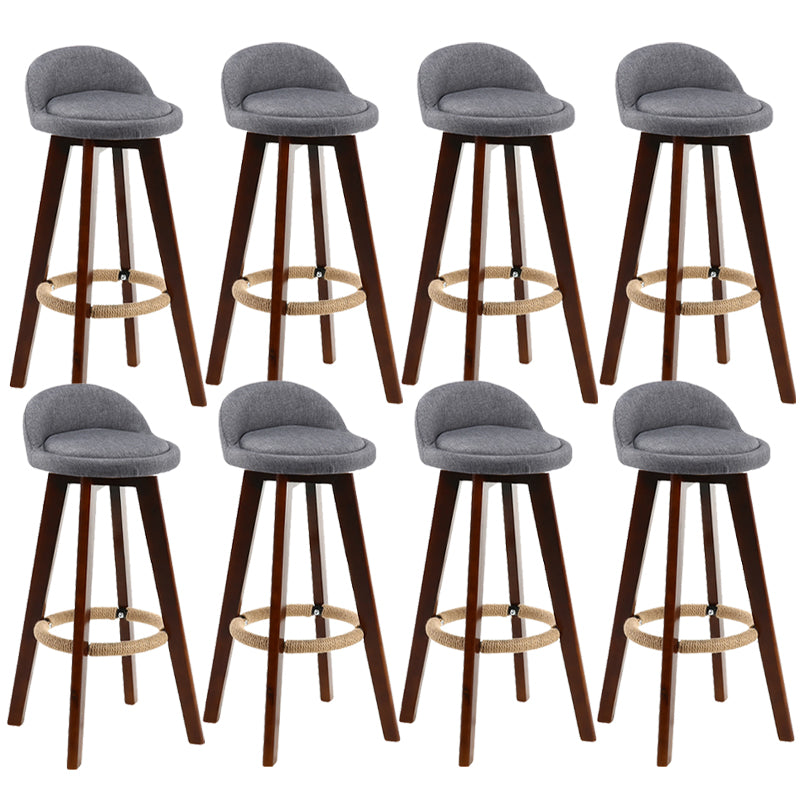 Contemporary Wood Stool Fabric Cushion in Matte Finish for Indoor