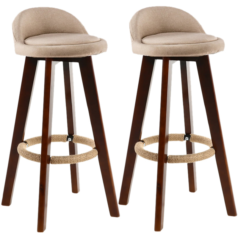 Contemporary Wood Stool Fabric Cushion in Matte Finish for Indoor