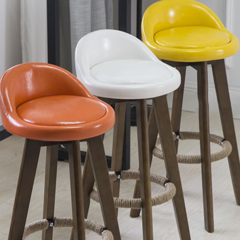 Contemporary Wood Stool Fabric Cushion in Matte Finish for Indoor