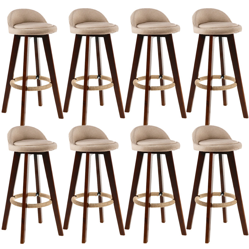 Contemporary Wood Stool Fabric Cushion in Matte Finish for Indoor