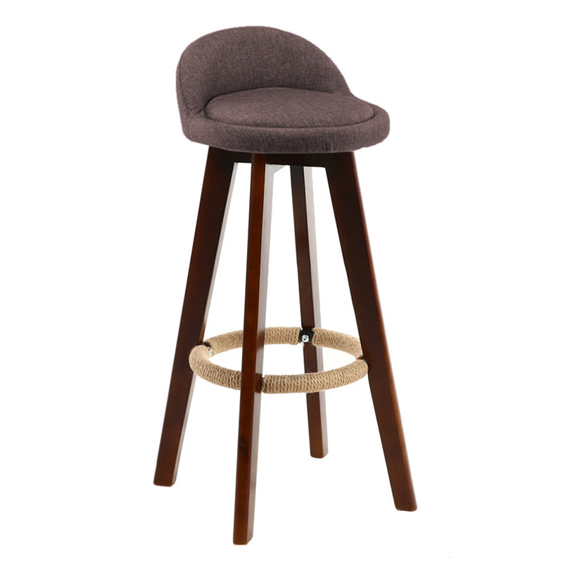 Contemporary Wood Stool Fabric Cushion in Matte Finish for Indoor