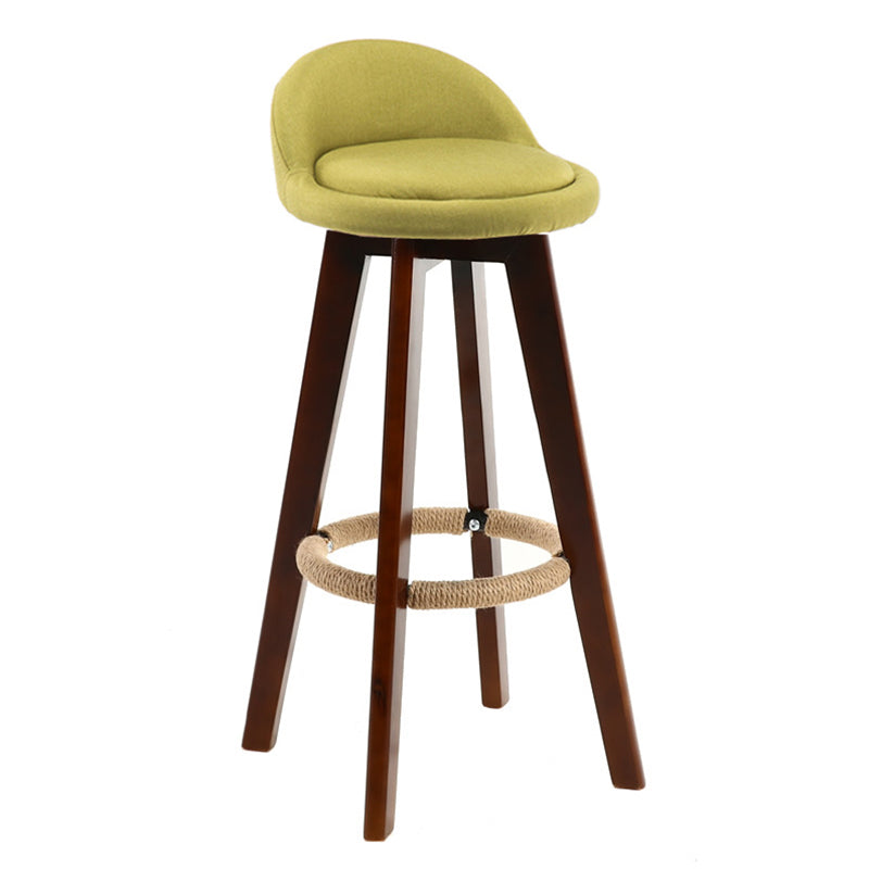 Contemporary Wood Stool Fabric Cushion in Matte Finish for Indoor