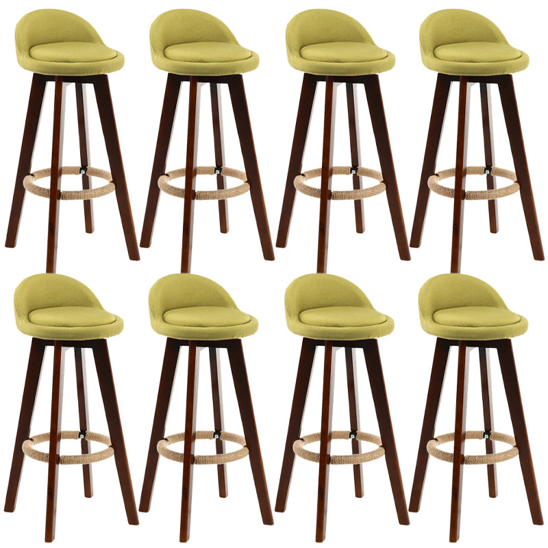 Contemporary Wood Stool Fabric Cushion in Matte Finish for Indoor