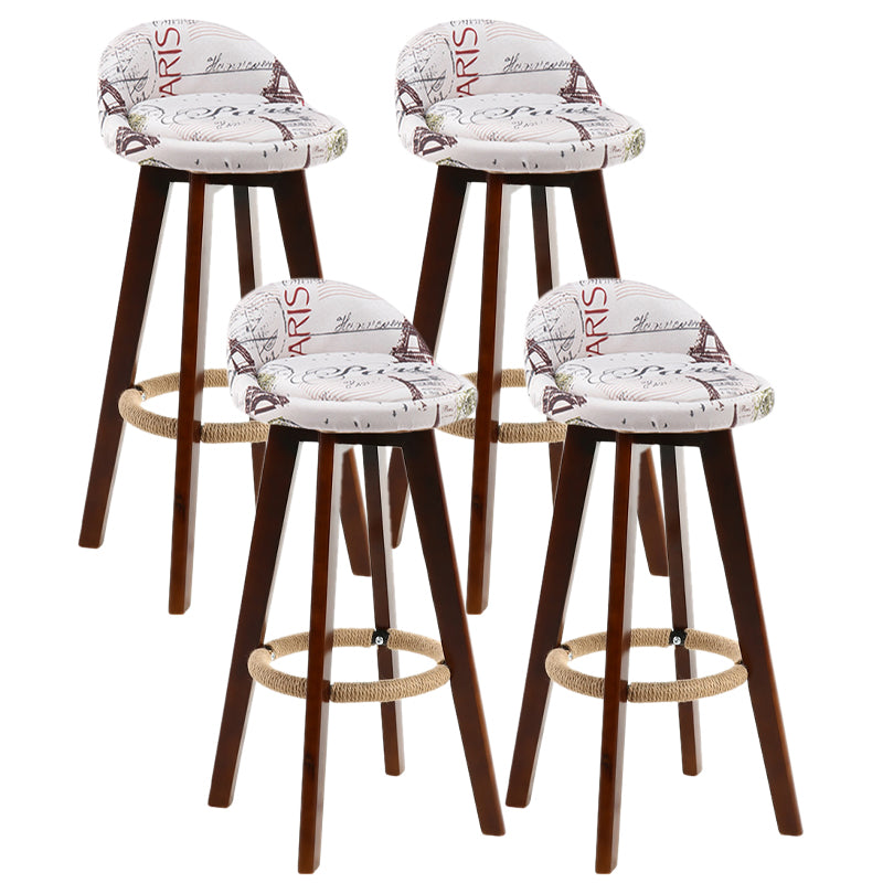 Contemporary Wood Stool Fabric Cushion in Matte Finish for Indoor