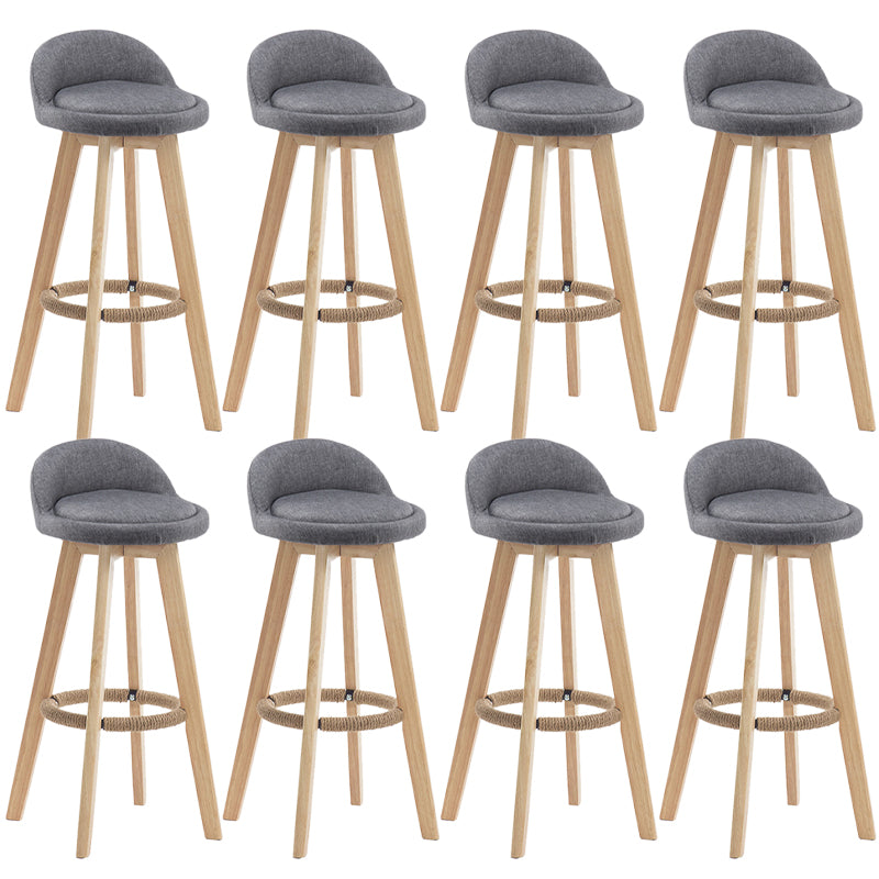 Contemporary Wood Stool Fabric Cushion in Matte Finish for Indoor