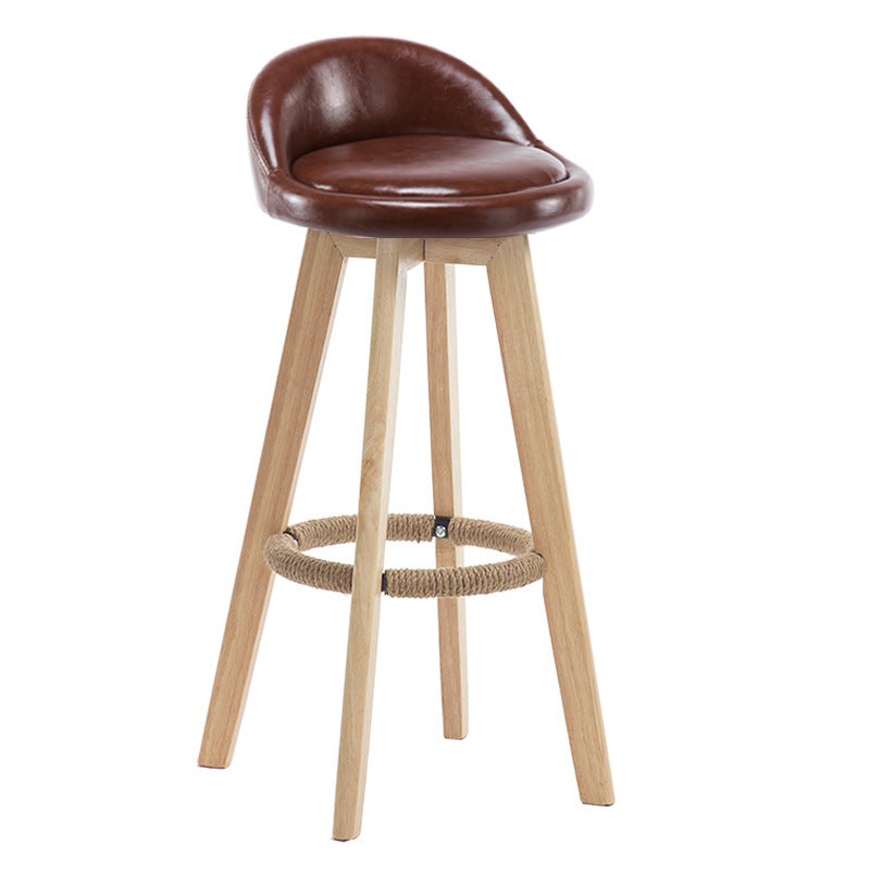 Contemporary Wood Stool Fabric Cushion in Matte Finish for Indoor