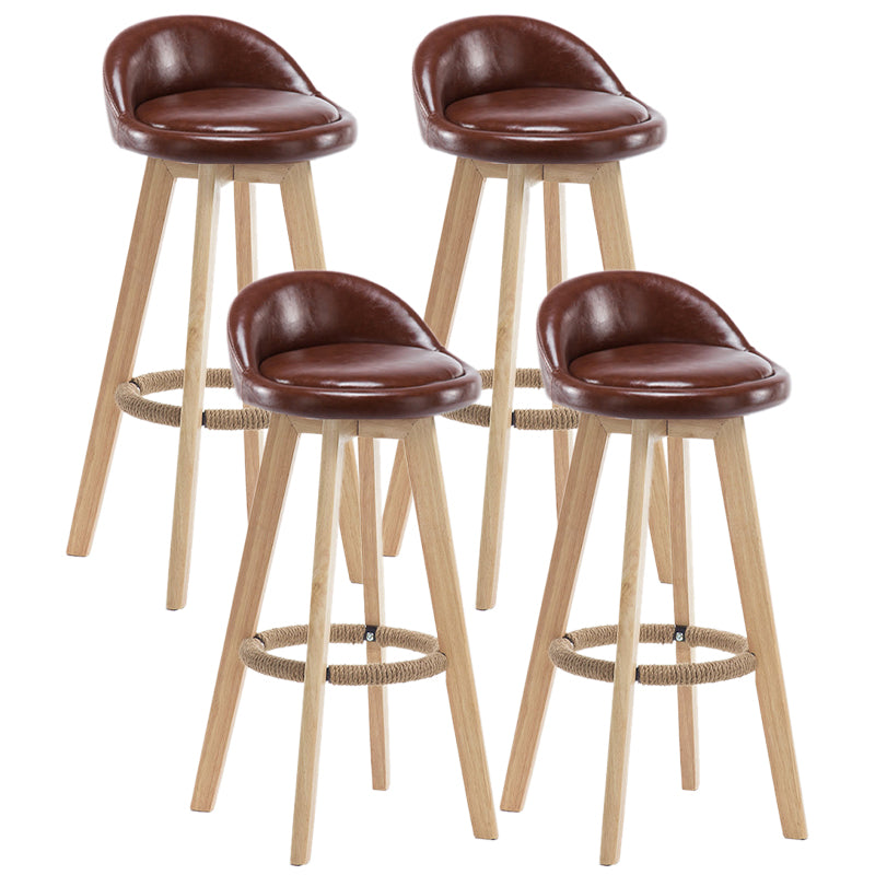 Contemporary Wood Stool Fabric Cushion in Matte Finish for Indoor