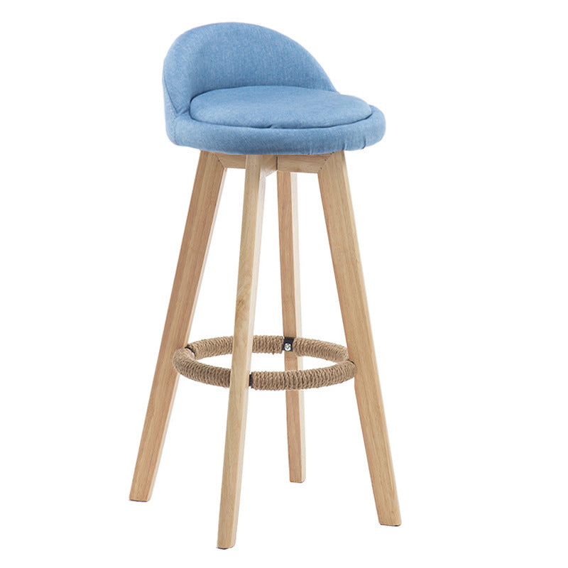 Contemporary Wood Stool Fabric Cushion in Matte Finish for Indoor