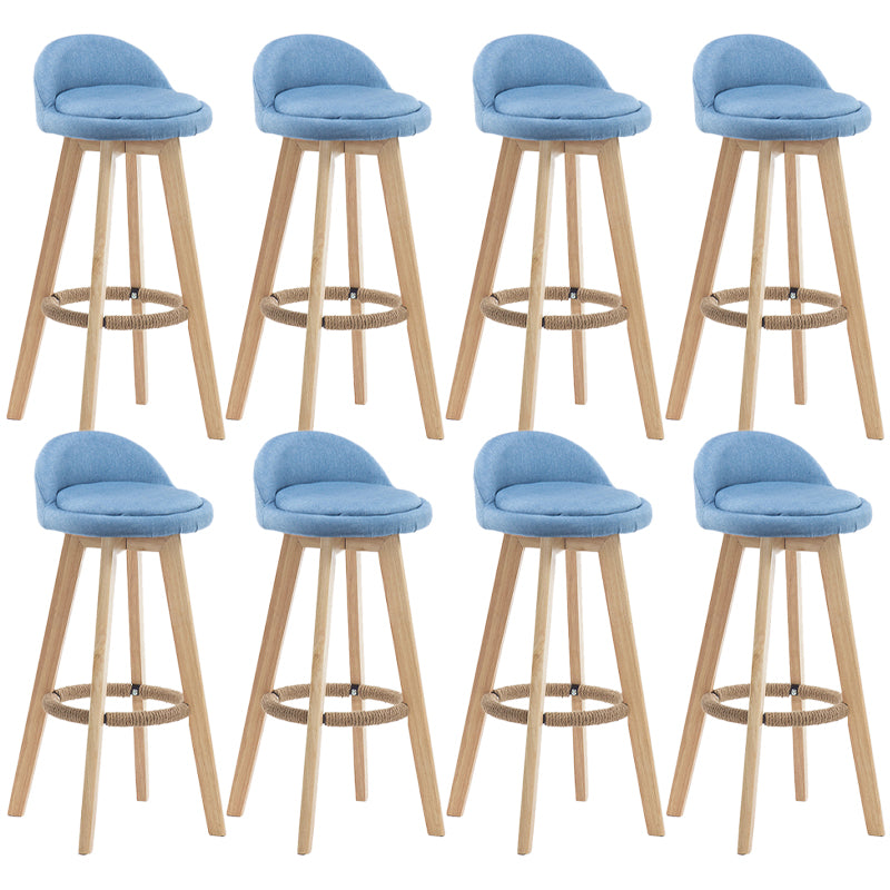 Contemporary Wood Stool Fabric Cushion in Matte Finish for Indoor