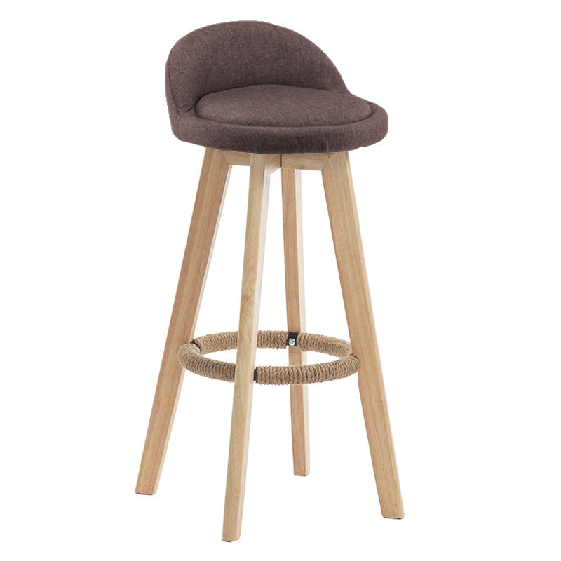 Contemporary Wood Stool Fabric Cushion in Matte Finish for Indoor