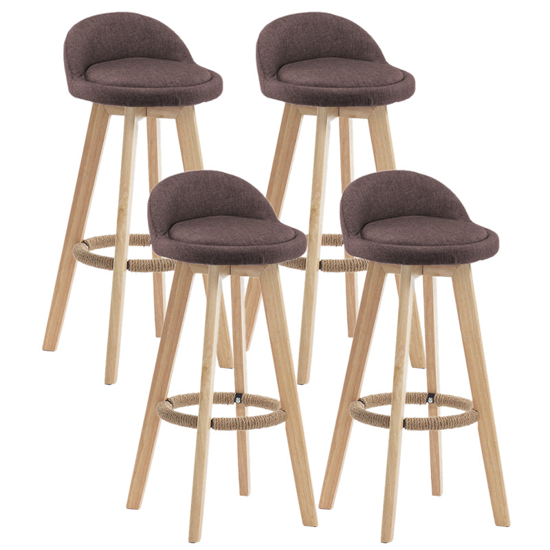 Contemporary Wood Stool Fabric Cushion in Matte Finish for Indoor