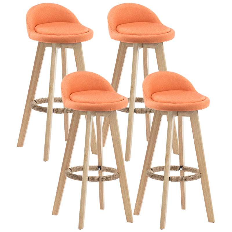 Contemporary Wood Stool Fabric Cushion in Matte Finish for Indoor