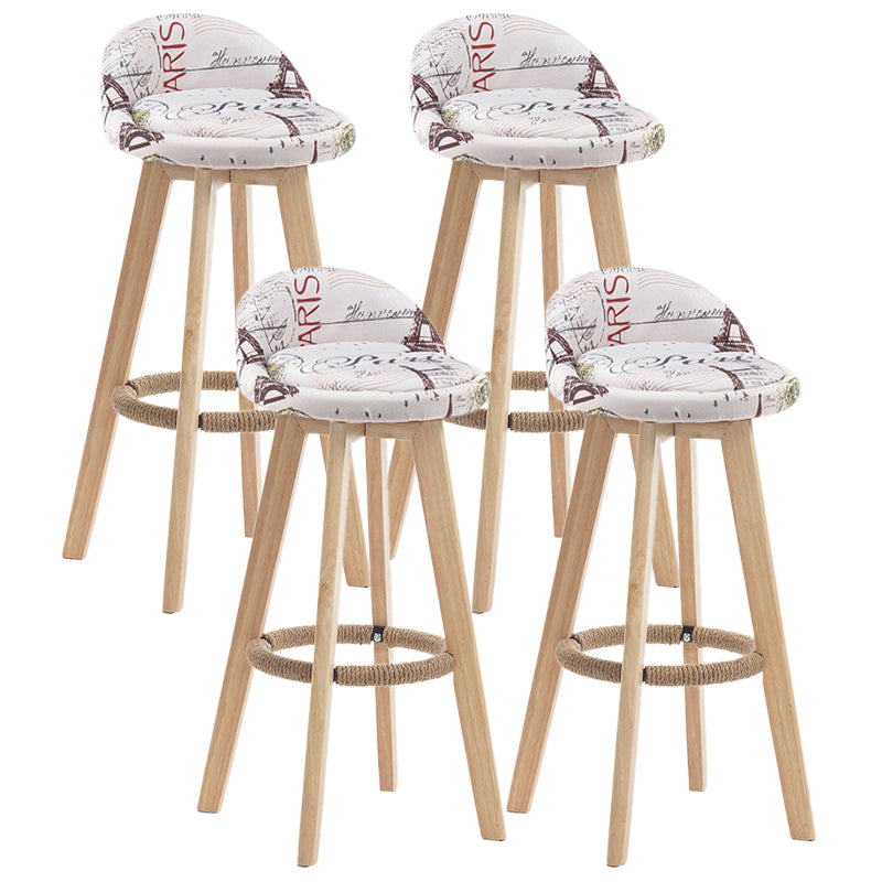 Contemporary Wood Stool Fabric Cushion in Matte Finish for Indoor