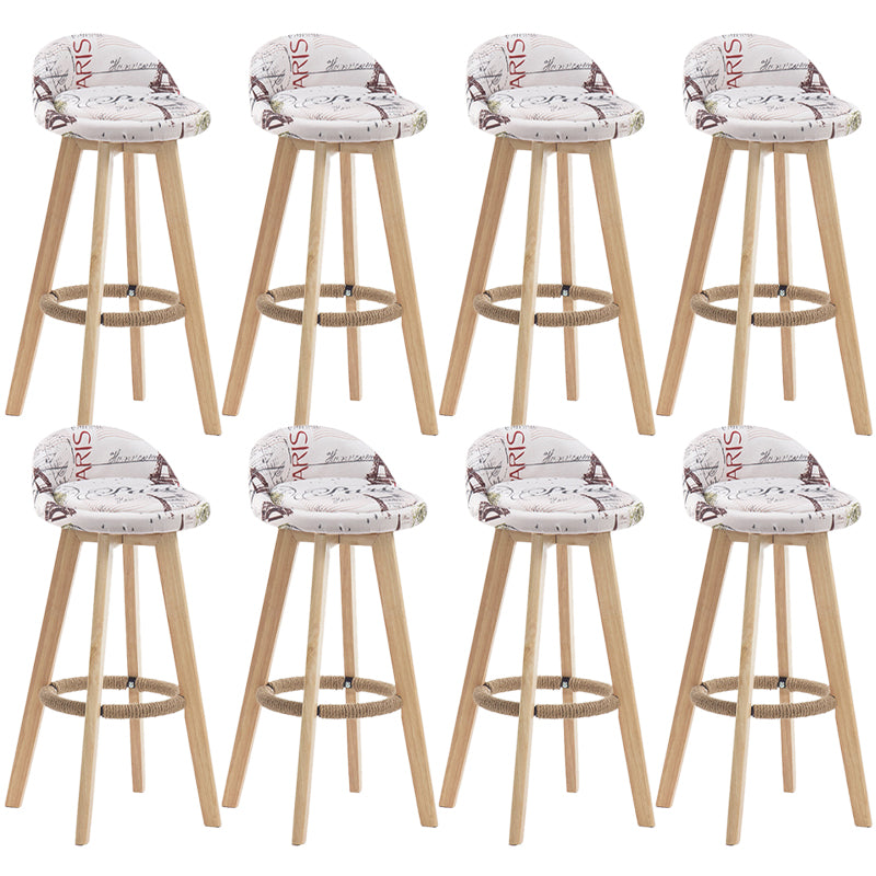 Contemporary Wood Stool Fabric Cushion in Matte Finish for Indoor