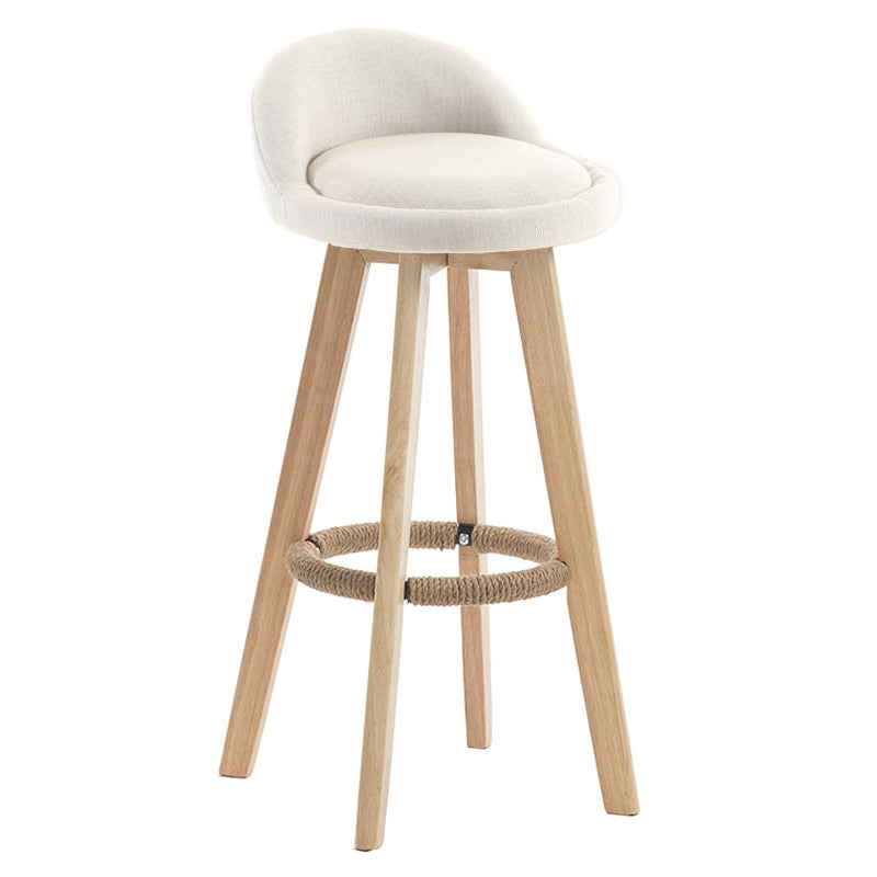 Contemporary Wood Stool Fabric Cushion in Matte Finish for Indoor