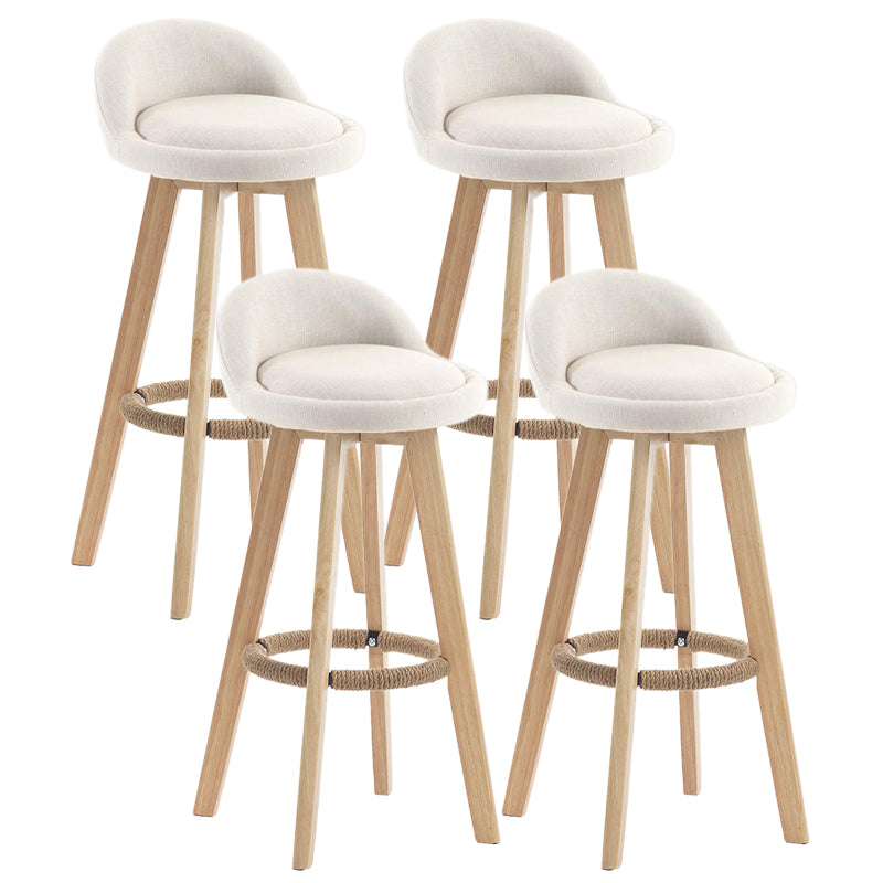 Contemporary Wood Stool Fabric Cushion in Matte Finish for Indoor