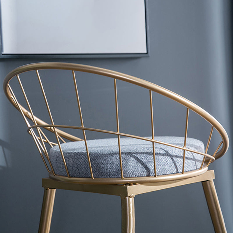 Gold and Black Counter Stool Iron Frame Fabric Upholstered Bar Stools