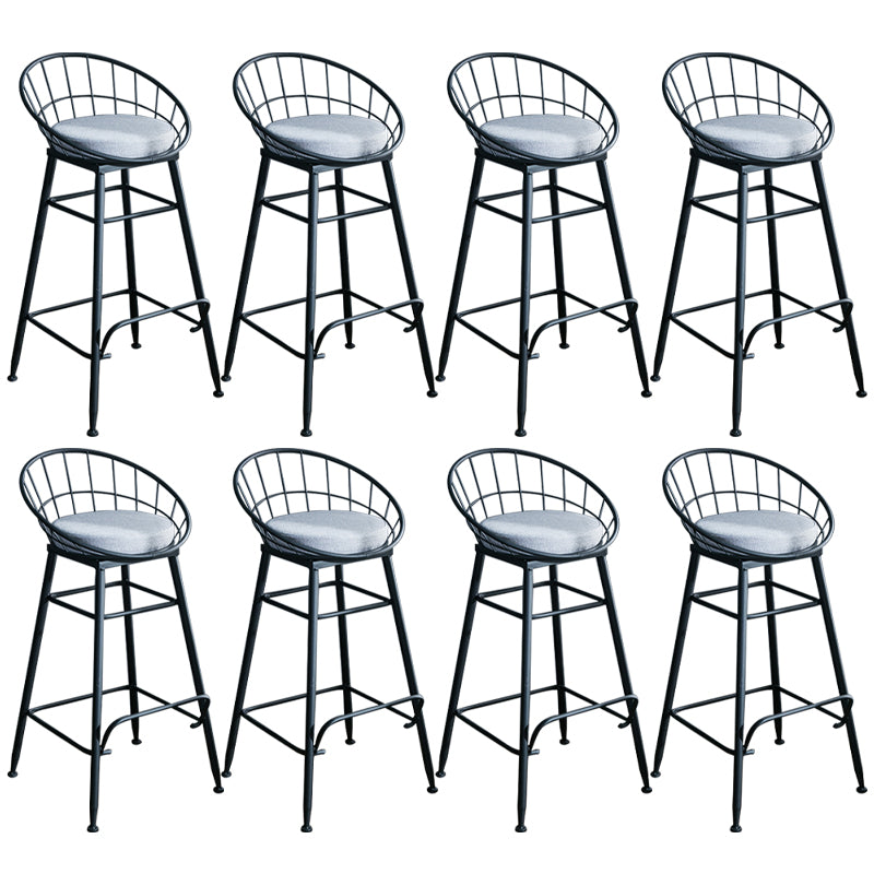 Gold and Black Counter Stool Iron Frame Fabric Upholstered Bar Stools