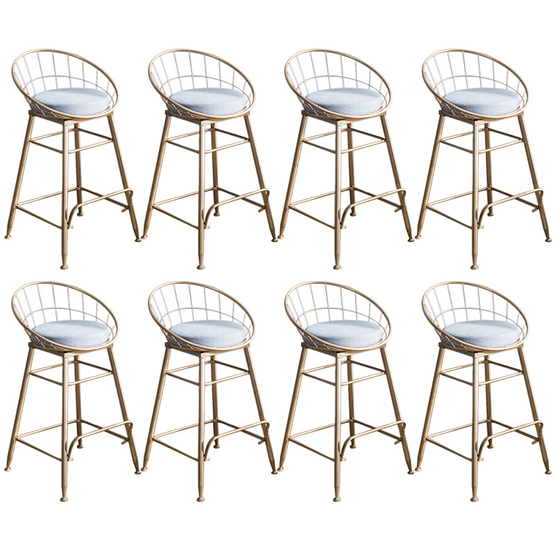 Gold and Black Counter Stool Iron Frame Fabric Upholstered Bar Stools