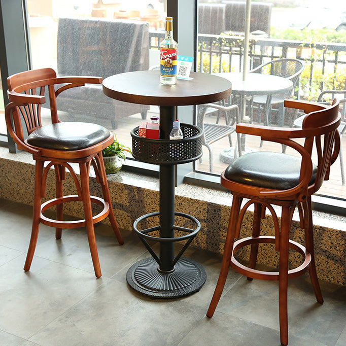 Modern 1/2/3 Pieces Wooden Pub Table Set Fixed Table Counter Table for Dining Room