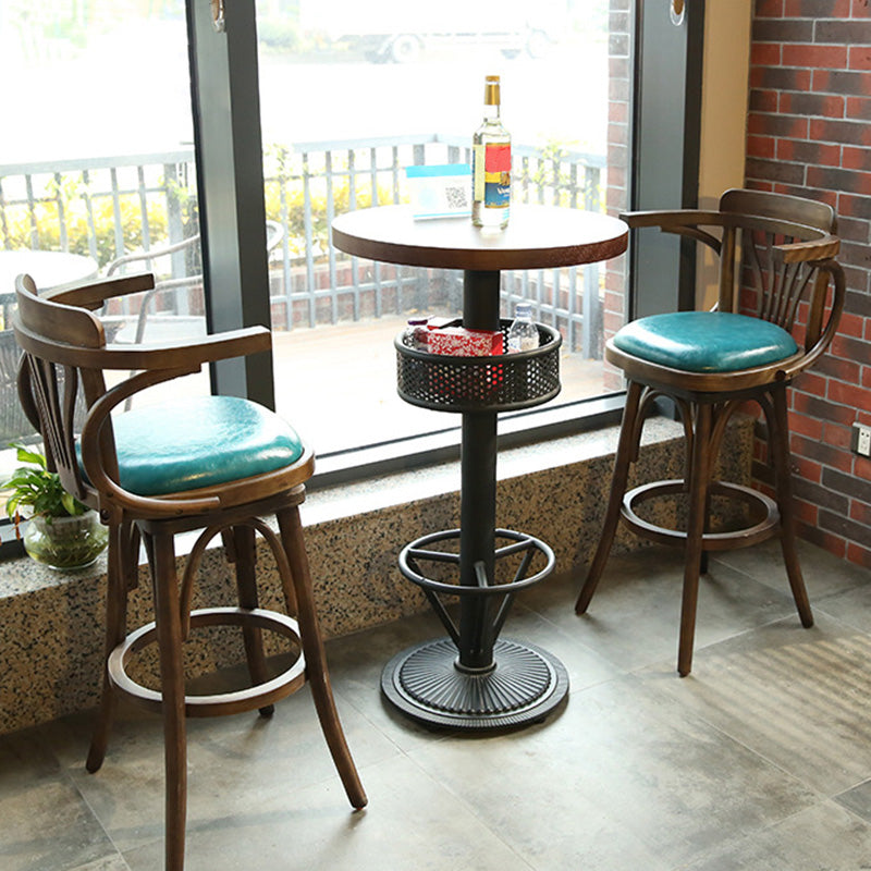 Modern 1/2/3 Pieces Wooden Pub Table Set Fixed Table Counter Table for Dining Room