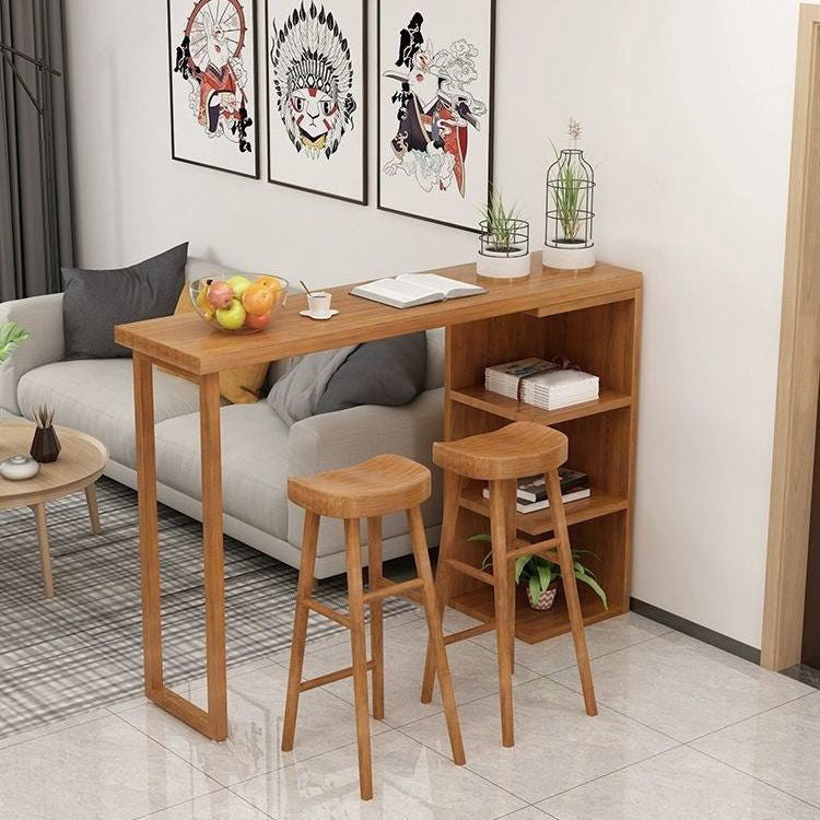 Contemporary 1/2/3 Pieces Bar Table Set Rectangle Wooden Counter Table for Kitchen