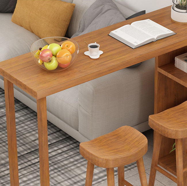 Contemporary 1/2/3 Pieces Bar Table Set Rectangle Wooden Counter Table for Kitchen