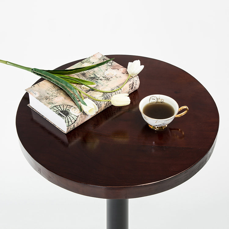 Industrial 1/2/3 Pieces Solid Wood Bar Table Set Round Counter Set for Home Use