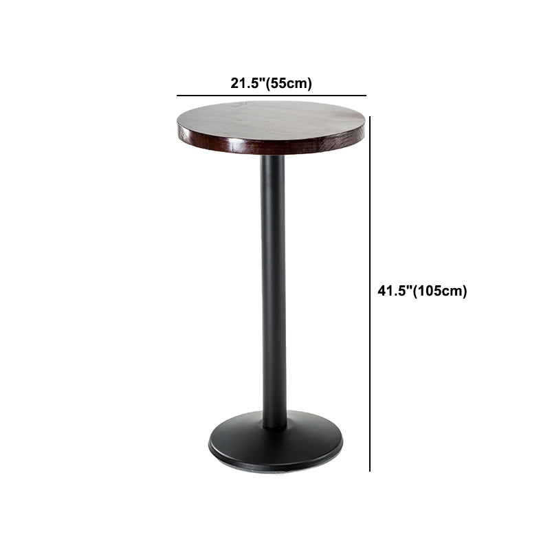 Industrial 1/2/3 Pieces Solid Wood Bar Table Set Round Counter Set for Home Use