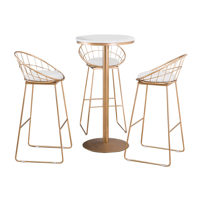 Glam 1/2/3 Pieces Sintered Stone Bar Table Set Round Counter Set for Home Use