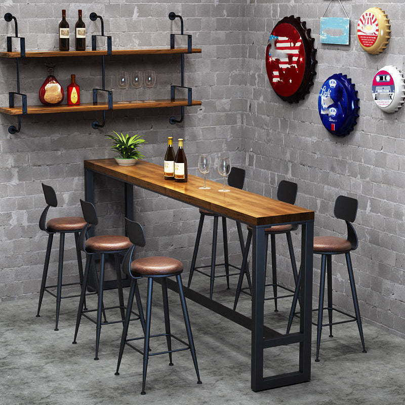 Modern 1/2/7 Pieces Bar Table Set Rectangle Bar Table with High Stools