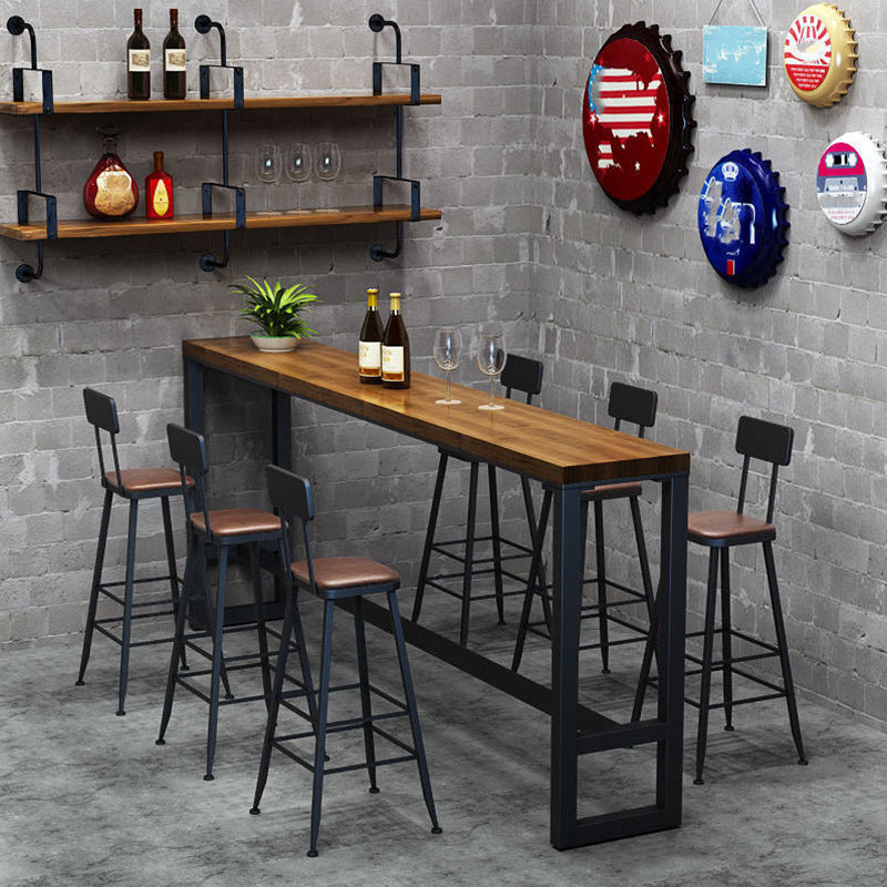 Modern 1/2/7 Pieces Bar Table Set Rectangle Bar Table with High Stools