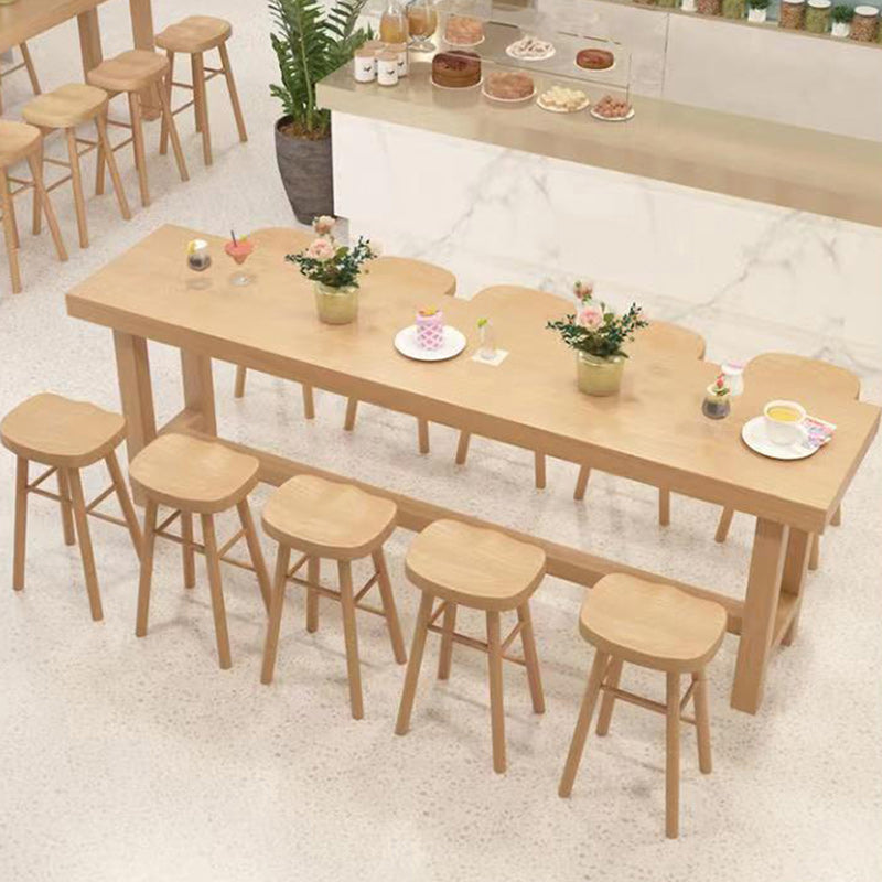 1/6/11 Pieces Modern Rectangular Pub Table Set Wooden Counter Table with Backless Stools