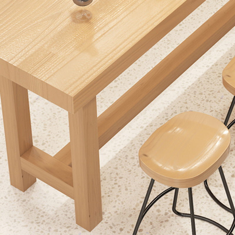 1/6/11 Pieces Modern Rectangular Pub Table Set Wooden Counter Table with Backless Stools