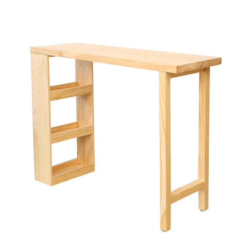 Glam 1/2/3 Pieces Bar Table Set Rectangle Bar Table with Wooden High Stools for Home