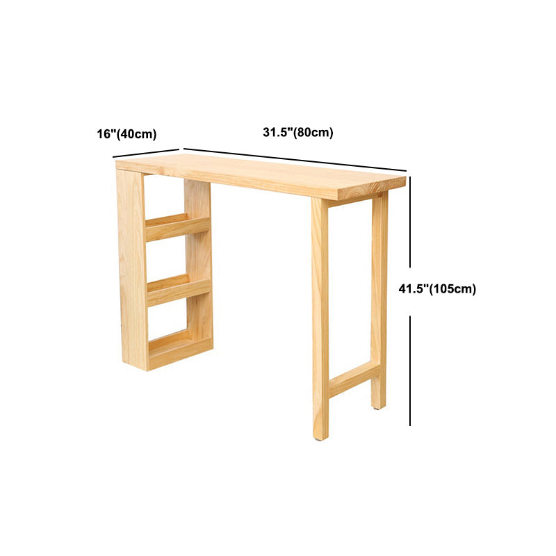 Glam 1/2/3 Pieces Bar Table Set Rectangle Bar Table with Wooden High Stools for Home