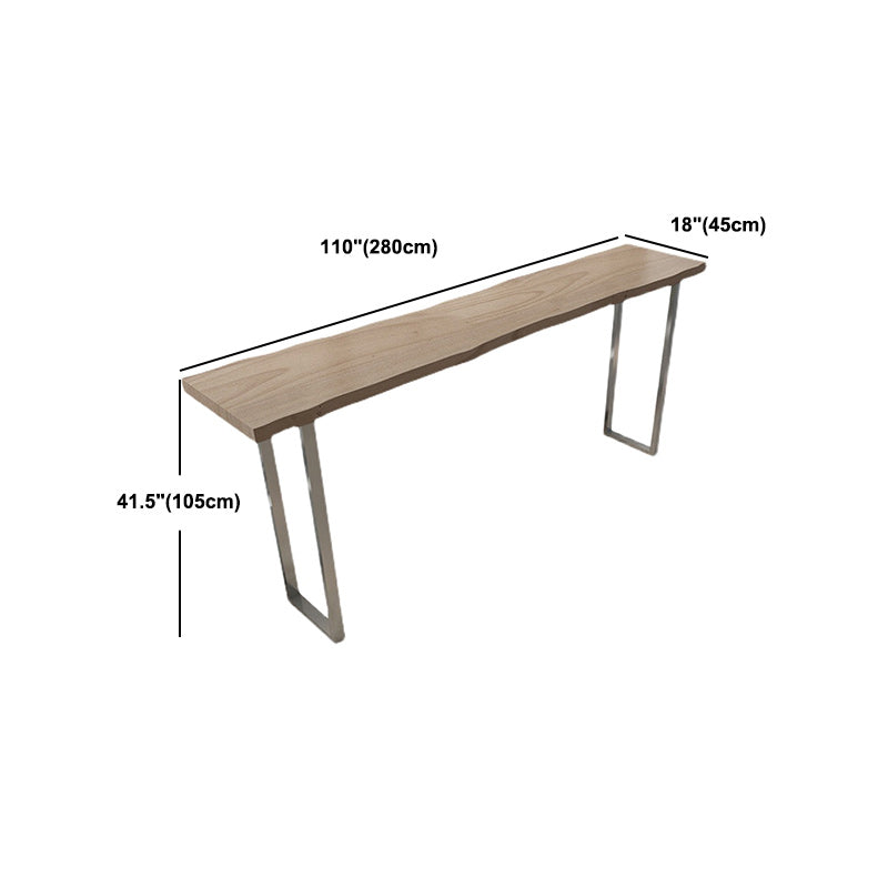 Modern Rectangle Pub Table Set 1/5 Pieces Wooden Counter Table with Backless Stools