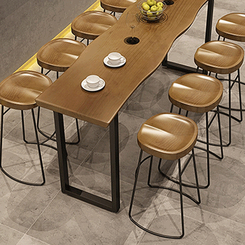 Industrial 1/2/9 Pieces Bar Table Set Rectangle Bar Table with High Stools