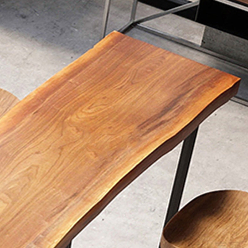 Modern Rectangular Pub Table Set 1/5/7 Pieces Wooden Counter Table with Backless Stools