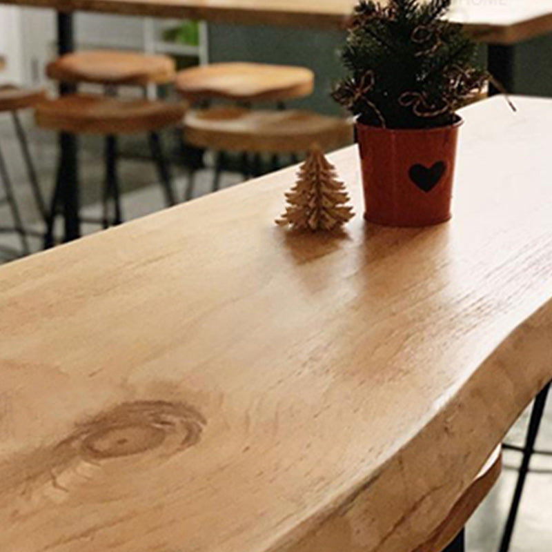 Modern Rectangular Pub Table Set 1/5/7 Pieces Wooden Counter Table with Backless Stools